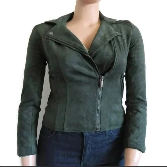 KUT from the KLOTH Jeans Women Quinn Vegan Suede Moto Jacket Top Size XS NWT - Picture 3 of 9